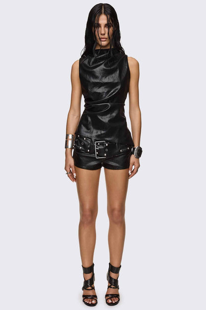 Null Faux Leather Vest Top | Minga London Trusted