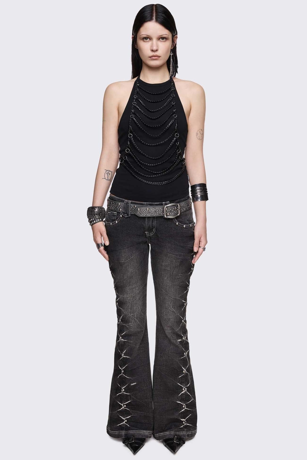 Unravel Black Layered Chain Halter Top | Minga London Recommended