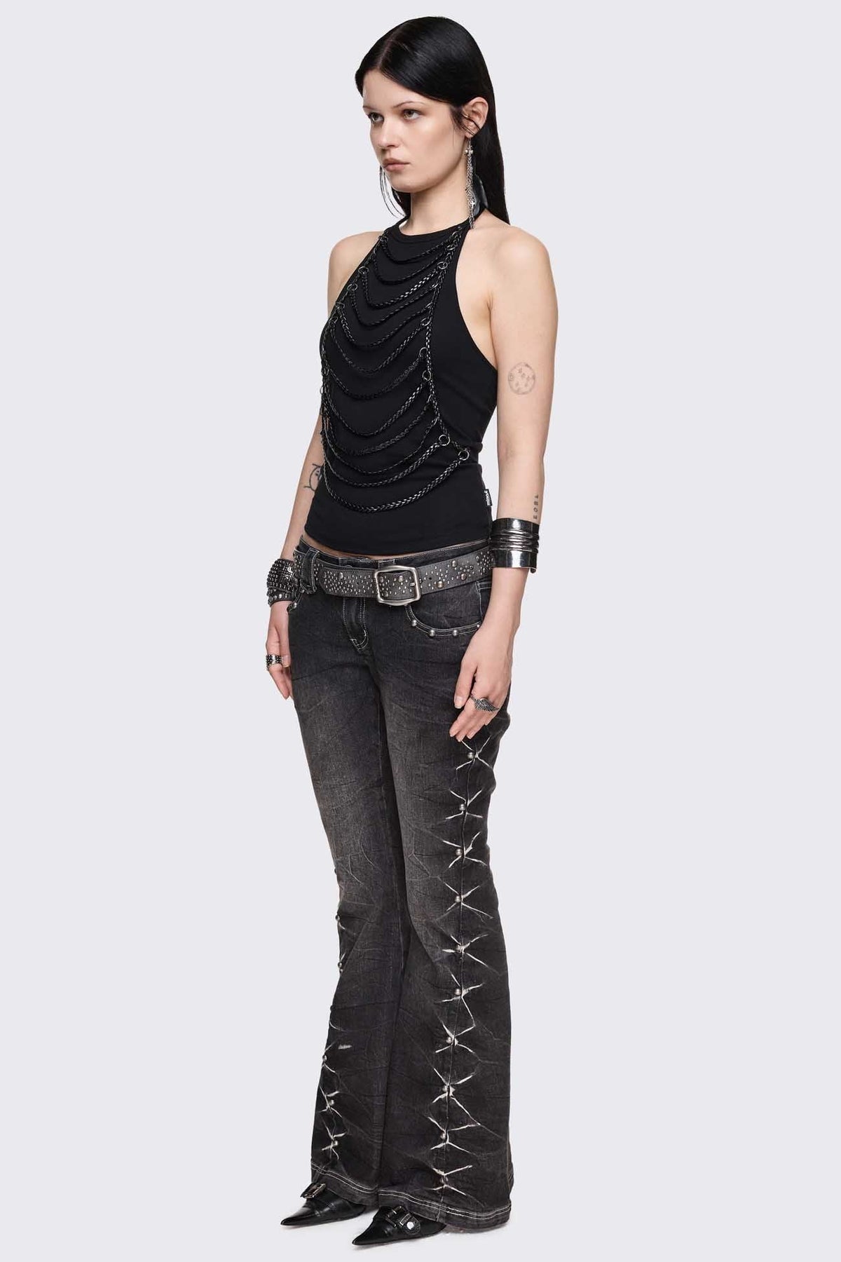 Unravel Black Layered Chain Halter Top | Minga London Recommended