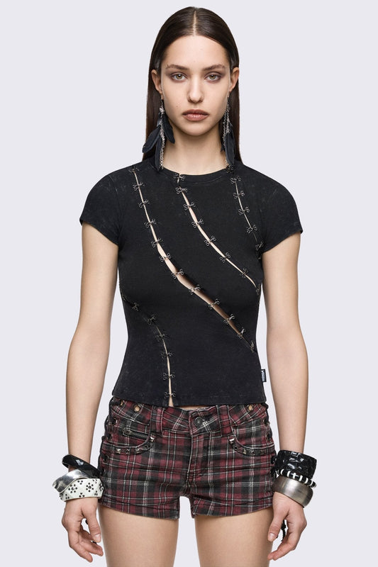 Coal Washed Baby Tee | Minga London Best Price