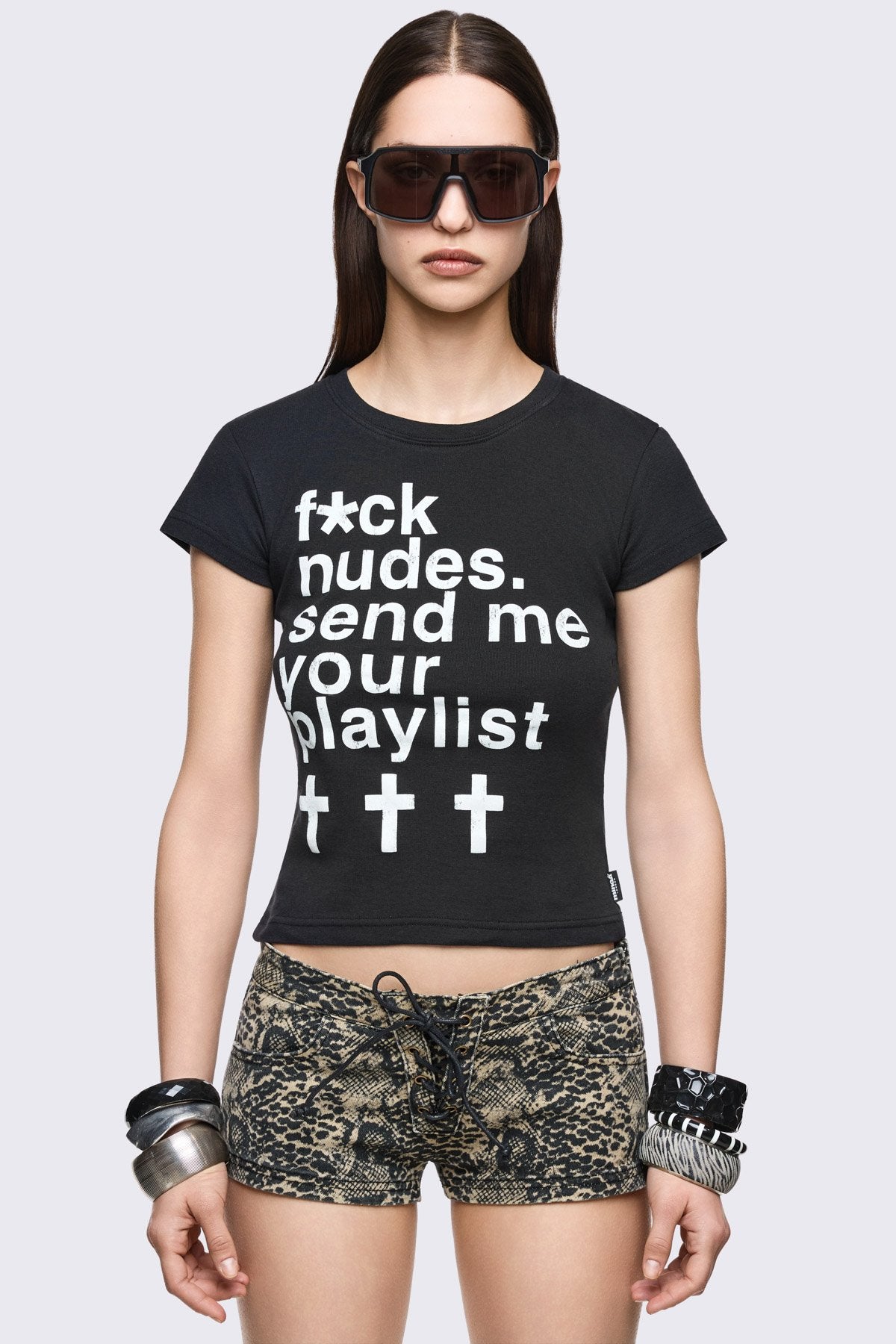 Send Me Your Playlist Baby Tee | Minga London Special Offer