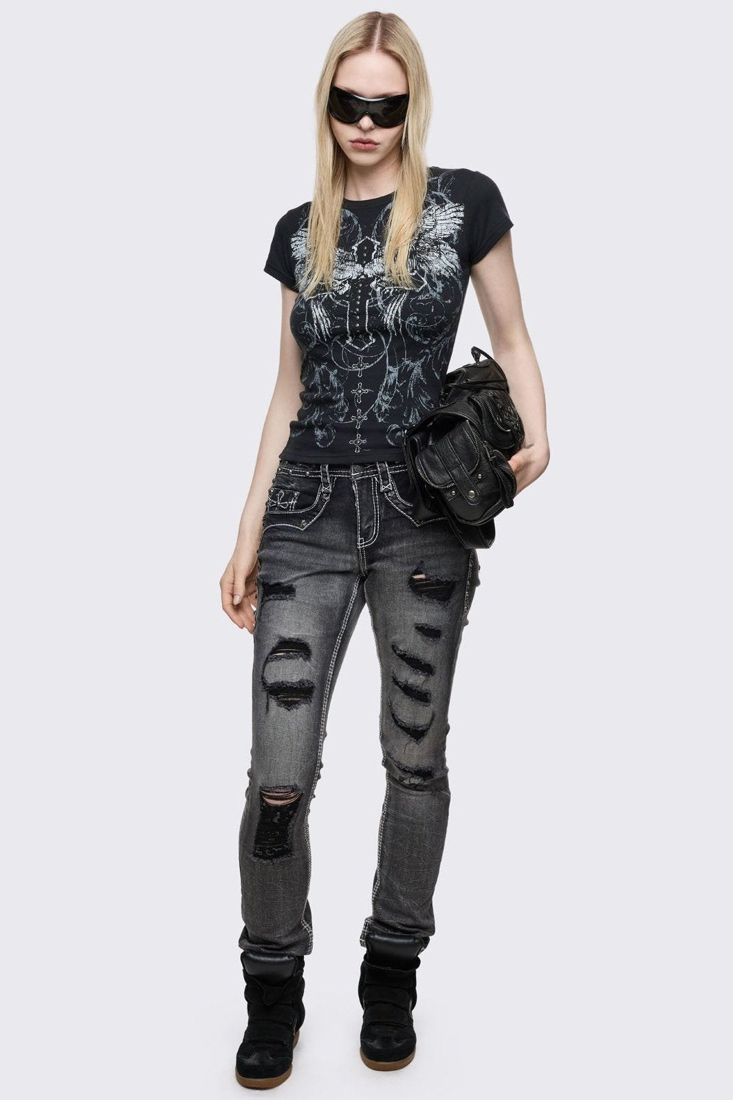 Winged Cross Baby Tee | Minga London Recommended