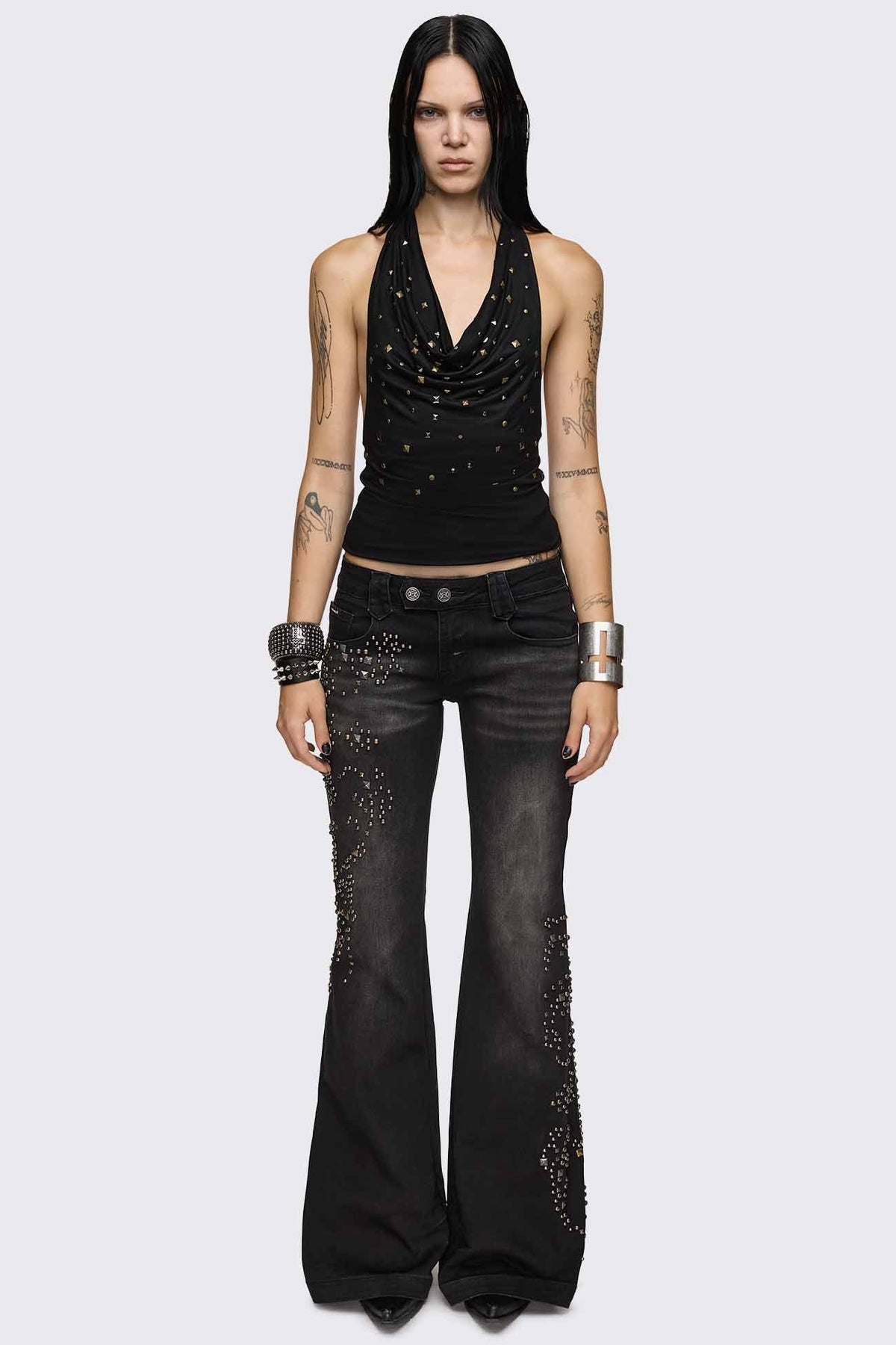 Brielle Studded Flared Jeans | Minga London Discount