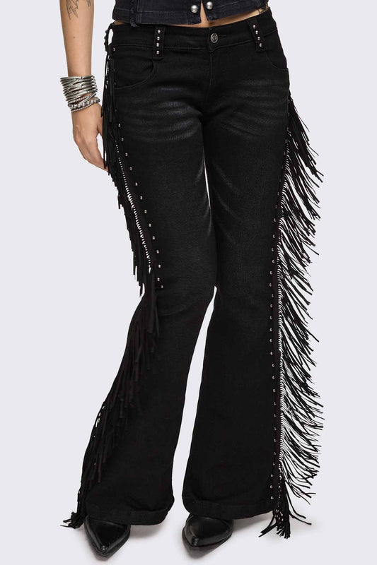 Sierra Fringe Flared Jeans | Minga London Quality