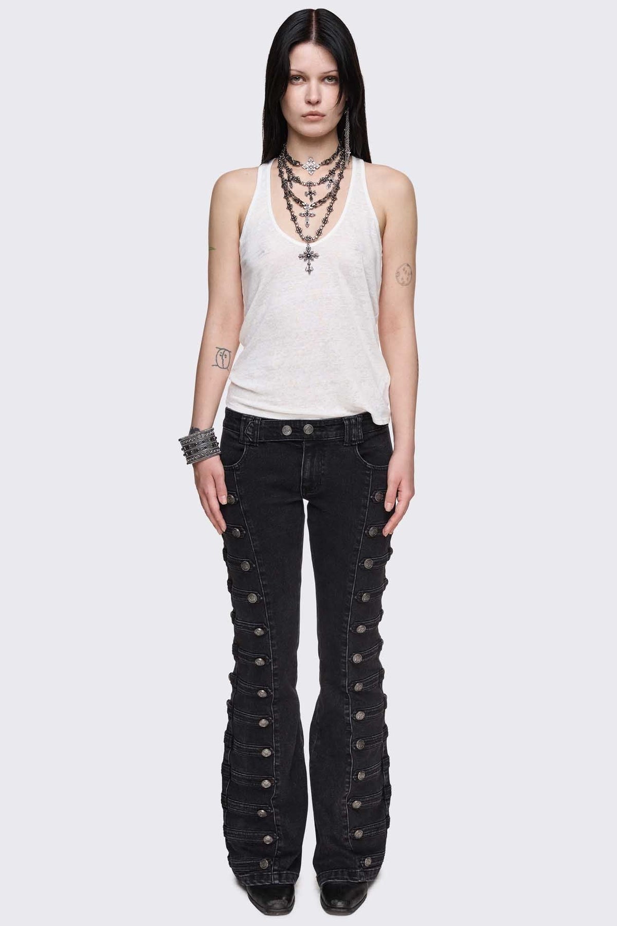Hilda Military Flared Jeans | Minga London Great Value