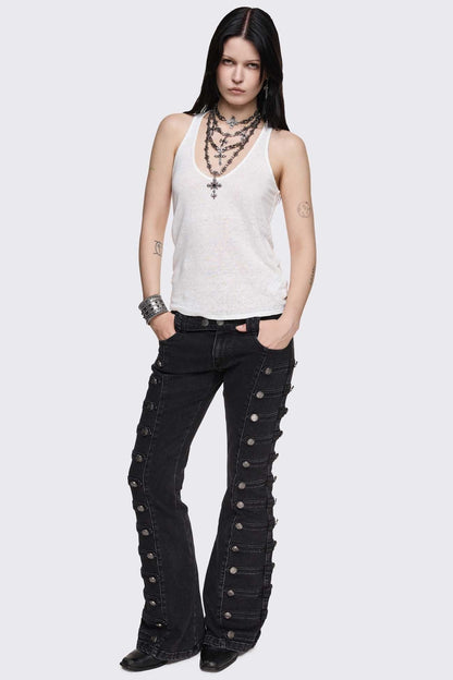 Hilda Military Flared Jeans | Minga London Great Value