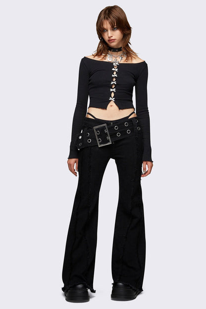 Gia Belted Flared Jeans | Minga London Best Seller