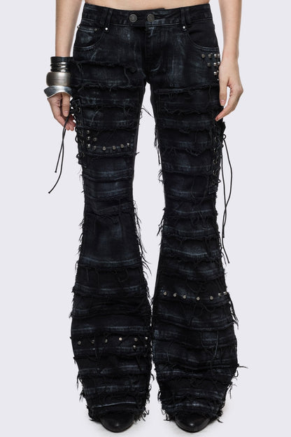 Dash Distressed Flared Jeans | Minga London Top Pick