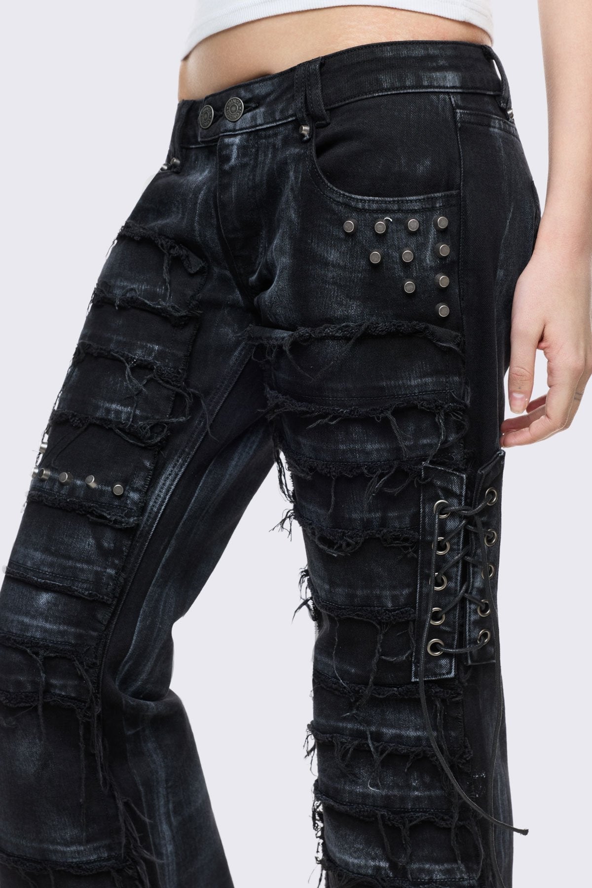 Dash Distressed Flared Jeans | Minga London Top Pick