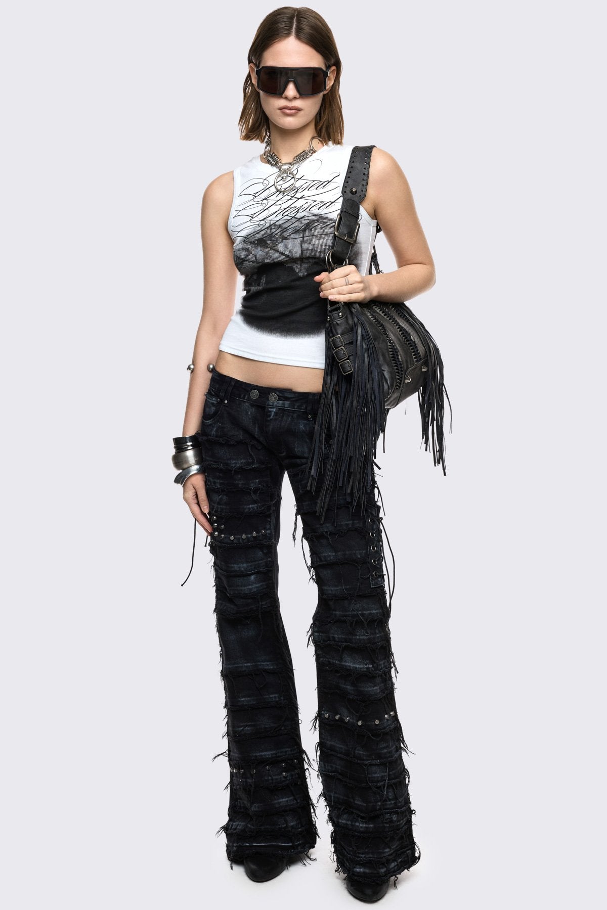 Dash Distressed Flared Jeans | Minga London Top Pick