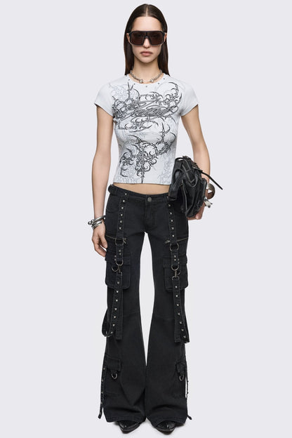 Bruise Cargo Flared Jeans | Minga London Sale