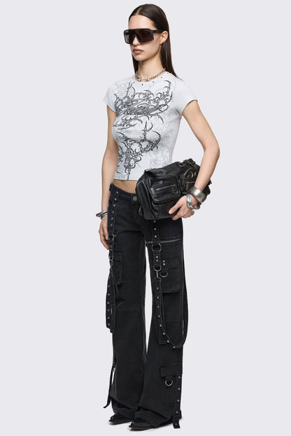 Bruise Cargo Flared Jeans | Minga London Sale