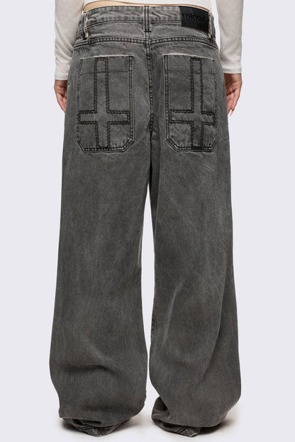 Smoke Baggy Jeans | Minga London Hot Sale