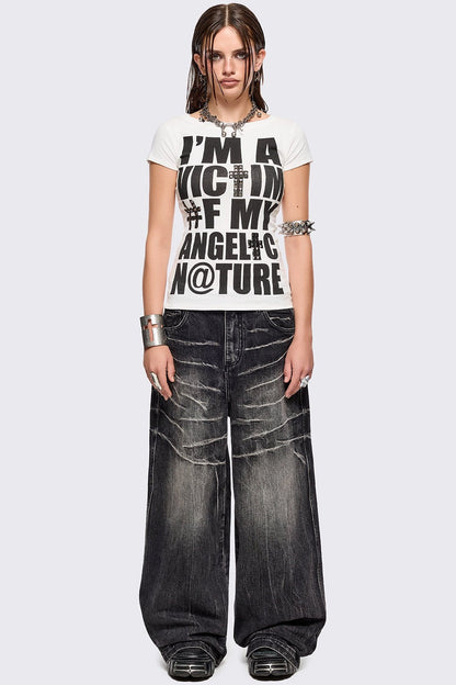 Volt Black Baggy Jeans | Minga London New