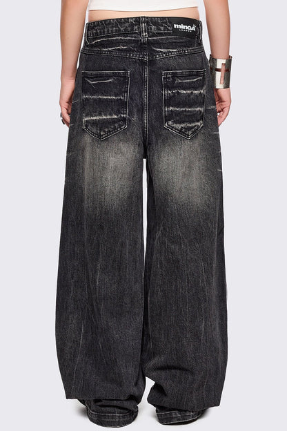 Volt Black Baggy Jeans | Minga London New