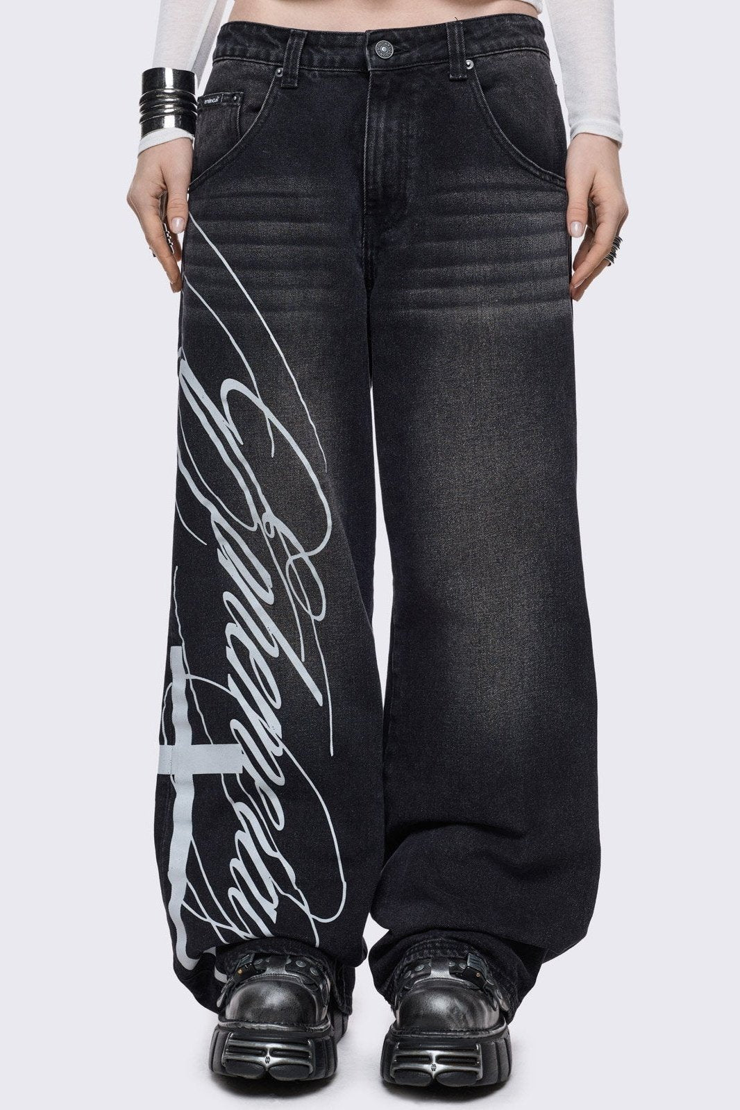 Ephemeral Graphic Baggy Jeans | Minga London Best Price