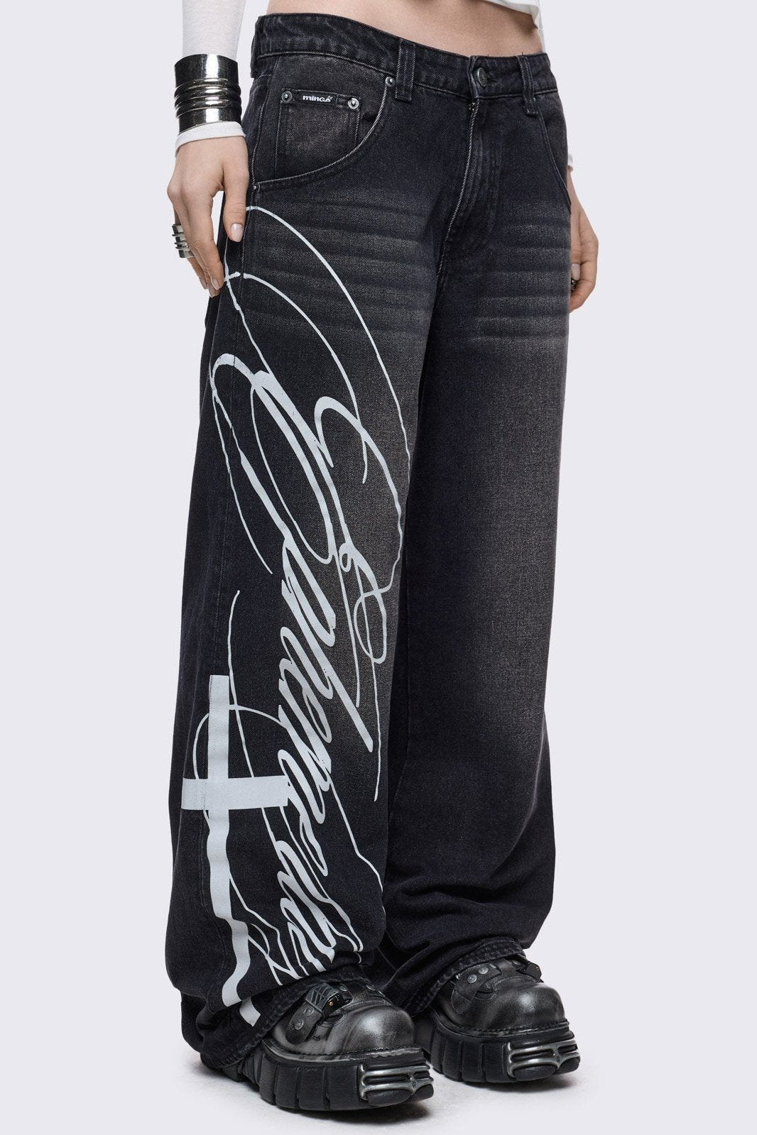 Ephemeral Graphic Baggy Jeans | Minga London Best Price