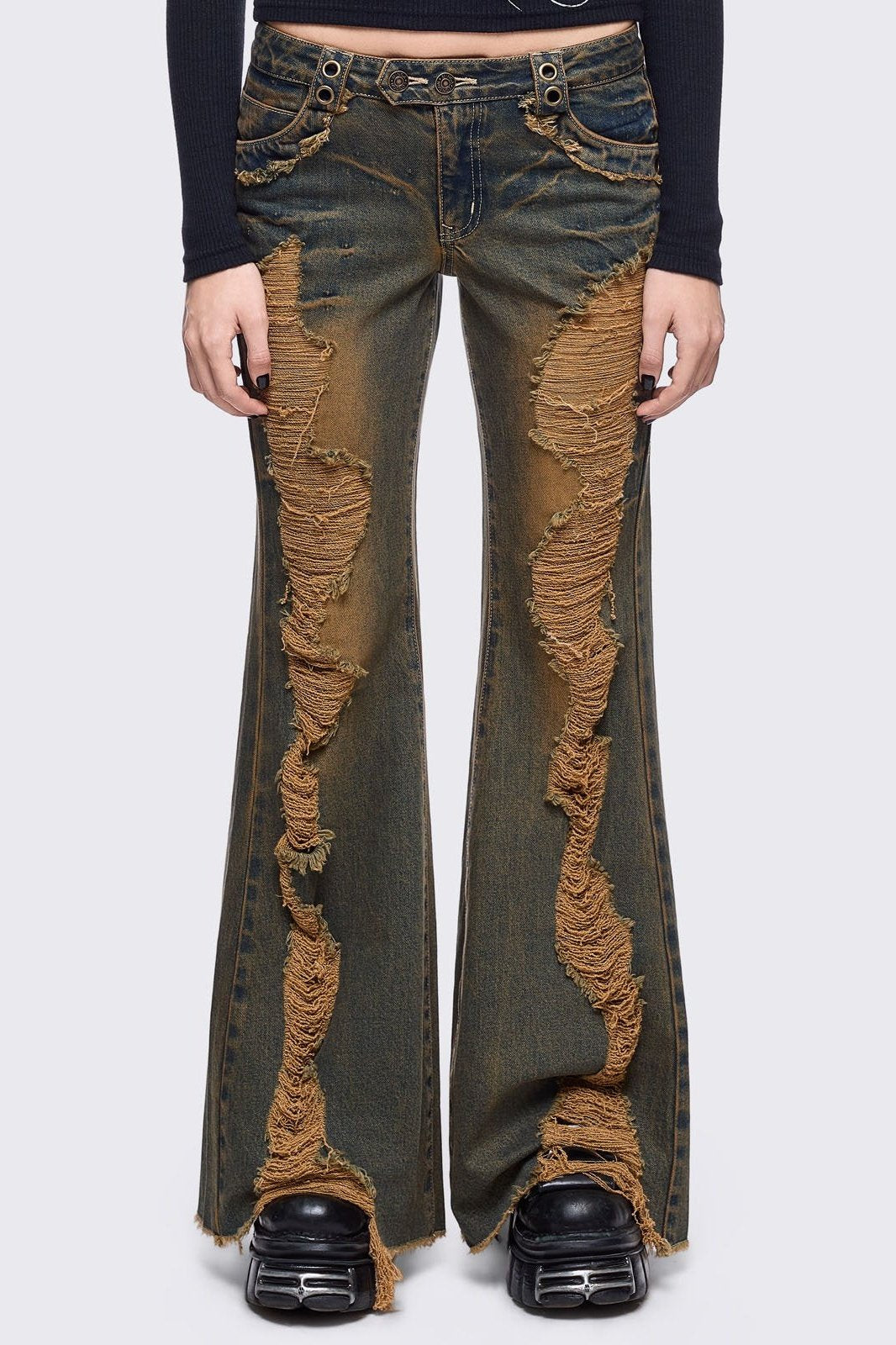 Brooke Blue Flared Jeans | Minga London Quality