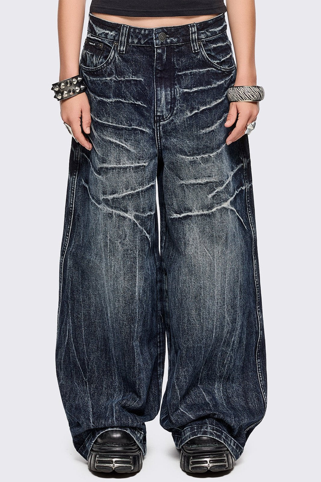 Volt Blue Baggy Jeans | Minga London Sale