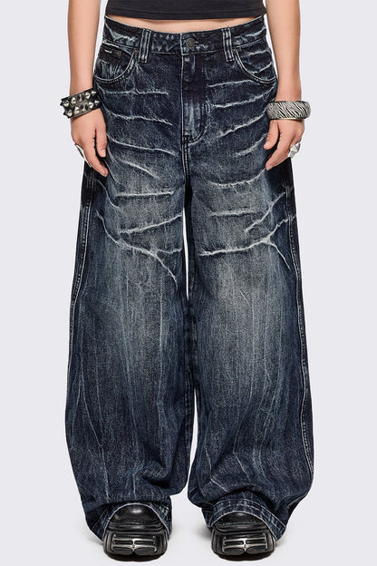 Volt Blue Baggy Jeans | Minga London Sale