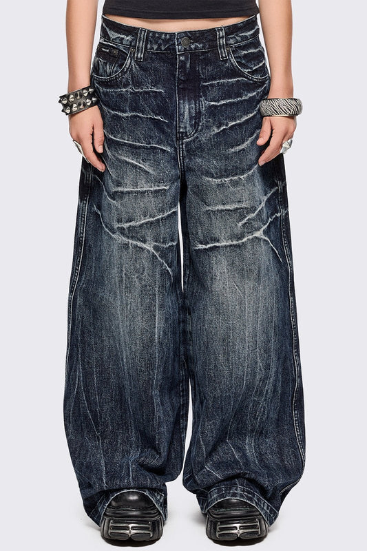 Volt Blue Baggy Jeans | Minga London Sale