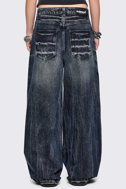 Volt Blue Baggy Jeans | Minga London Sale