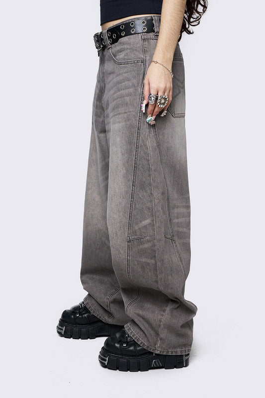 Grey Super Baggy Jeans | Minga London Classic