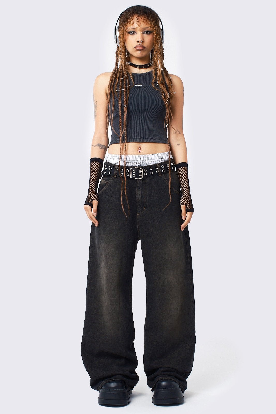 Echo Black Overdye Baggy Jeans | Minga London Popular