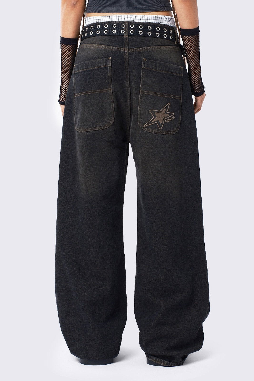 Echo Black Overdye Baggy Jeans | Minga London Popular