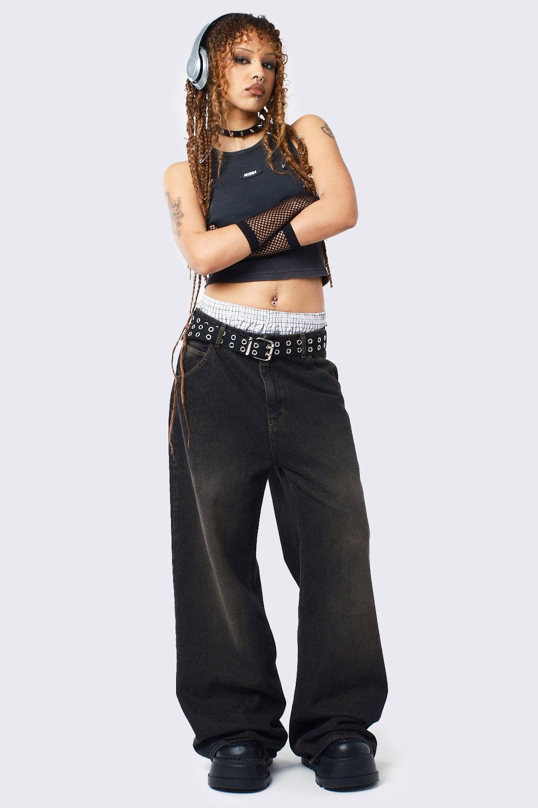 Echo Black Overdye Baggy Jeans | Minga London Popular