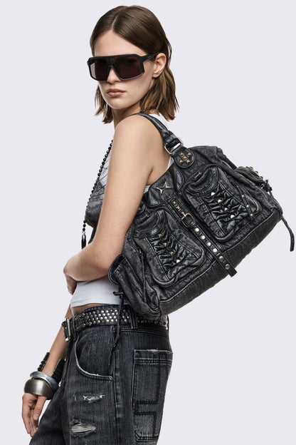Vicious Denim Shoulder Bag | Minga London Hot Sale