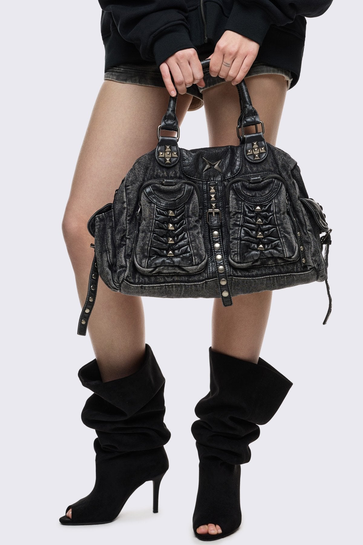 Vicious Denim Shoulder Bag | Minga London Hot Sale