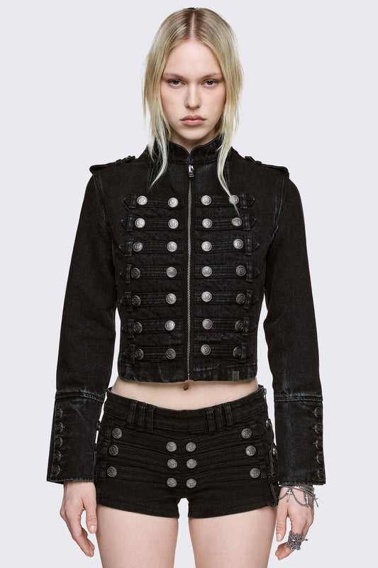 Hilda Military Denim Jacket | Minga London Deals