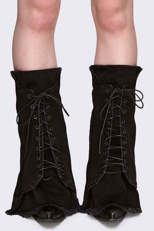 Bound Denim Leg Warmers | Minga London Best Seller