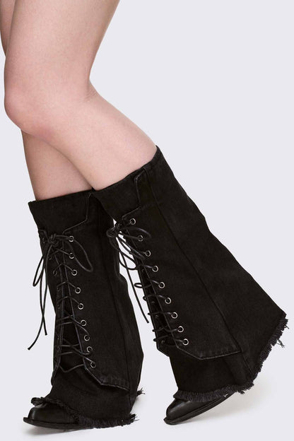 Bound Denim Leg Warmers | Minga London Best Seller