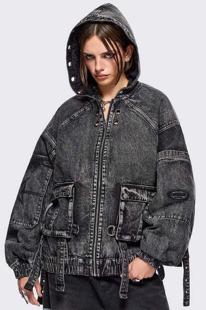 Zade Denim Bomber Jacket | Minga London Best Price