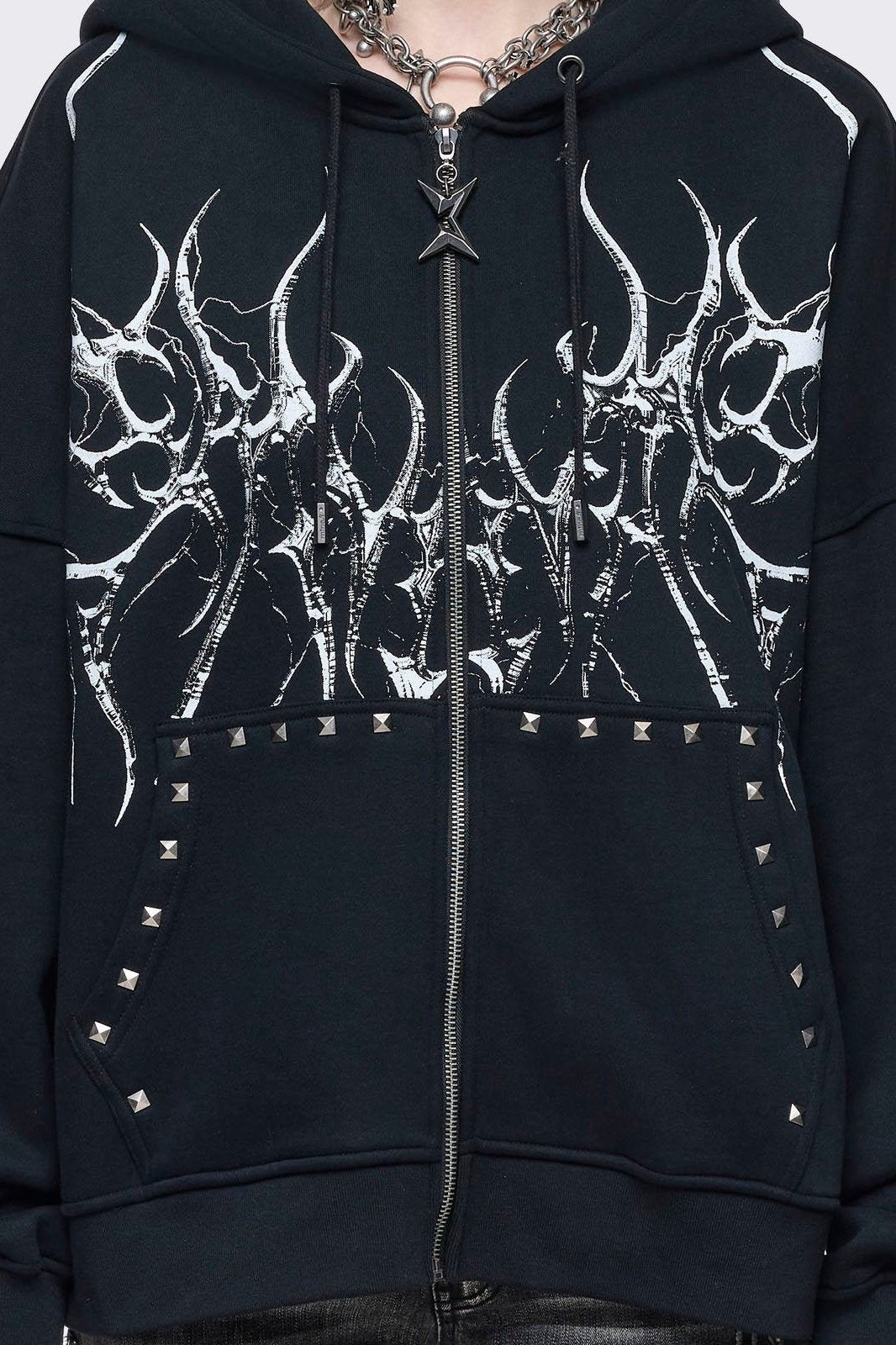 Hearth of Horns Zip Up Hoodie | Minga London Great Value