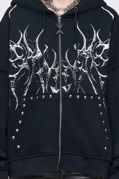 Hearth of Horns Zip Up Hoodie | Minga London Great Value