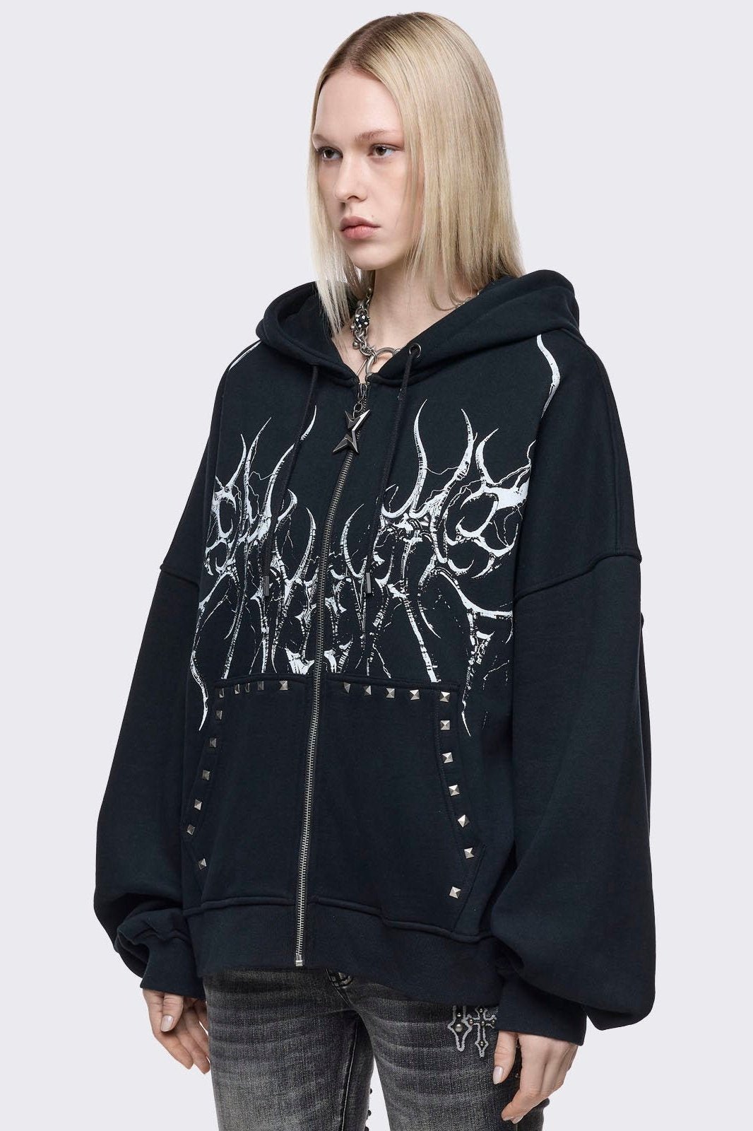 Hearth of Horns Zip Up Hoodie | Minga London Great Value