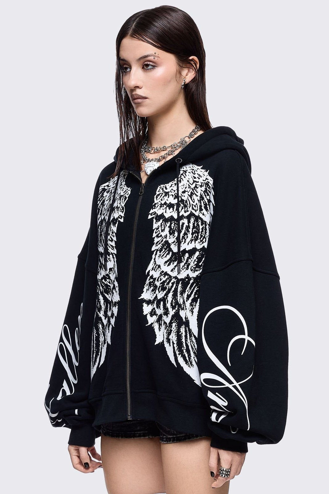 Fallen Angel Zip Up Hoodie | Minga London Best Seller