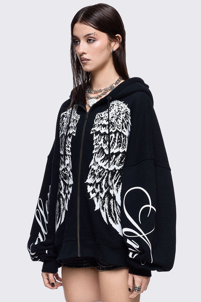 Fallen Angel Zip Up Hoodie | Minga London Best Seller
