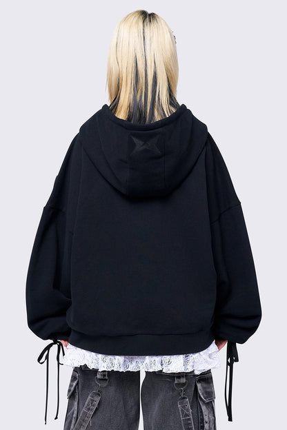 Mia Black Zip Up Hoodie | Minga London Featured