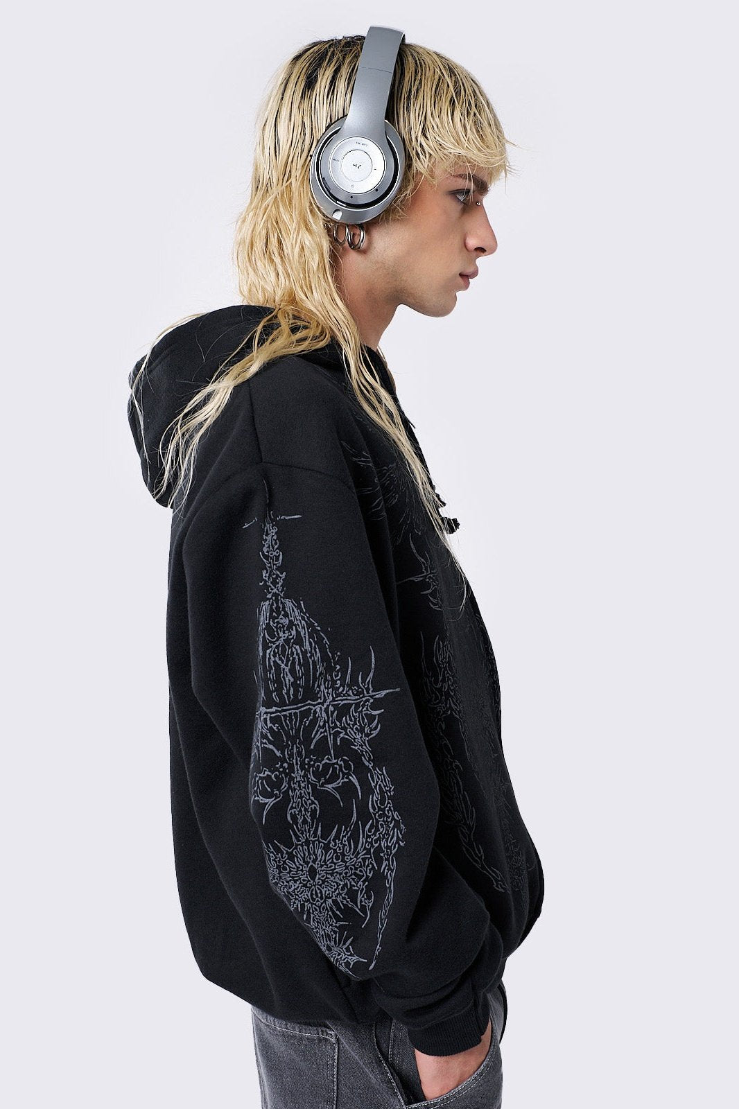 Enigmatic Black Zip Up Hoodie | Minga London Quality