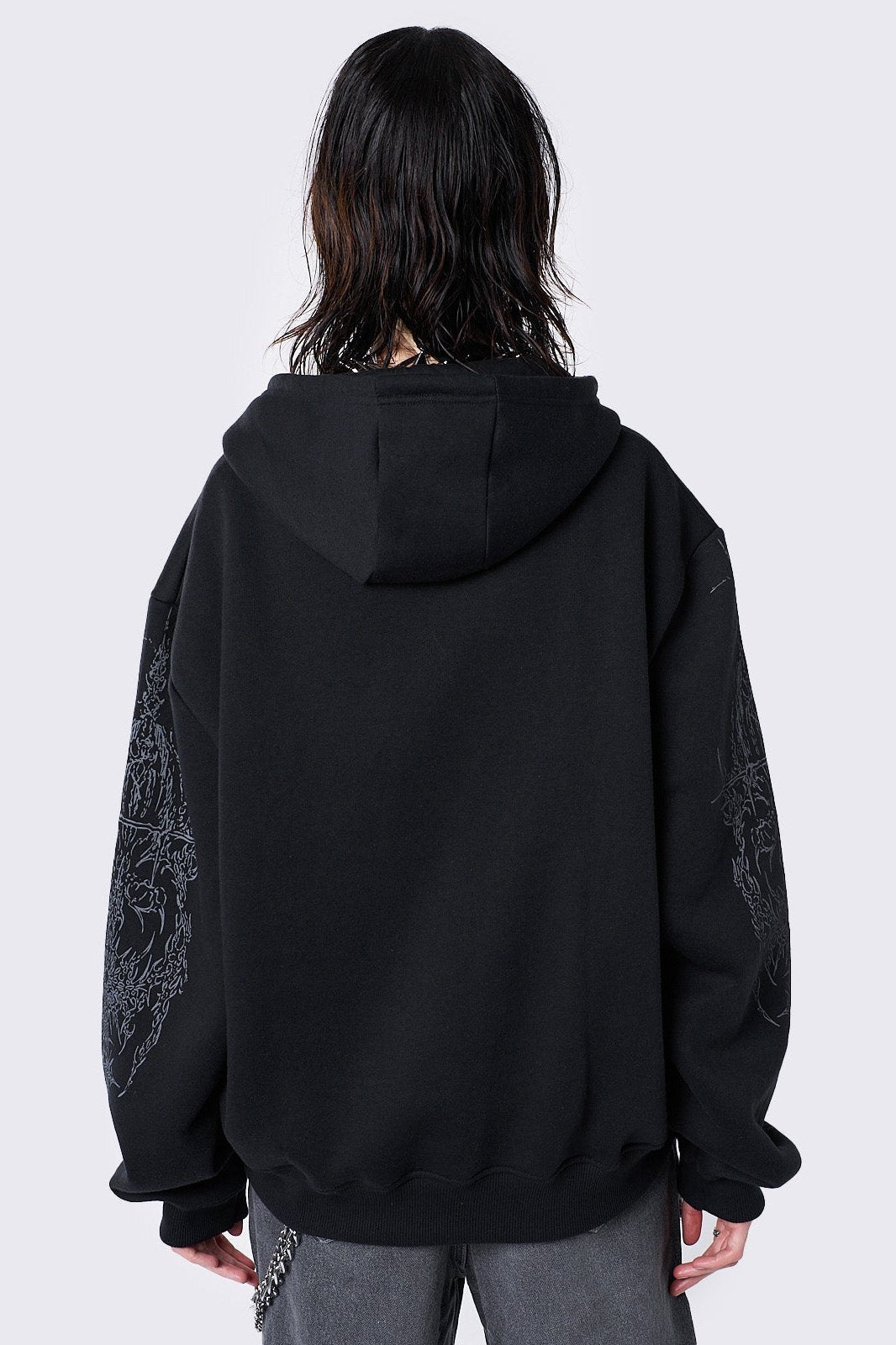 Enigmatic Black Zip Up Hoodie | Minga London Quality
