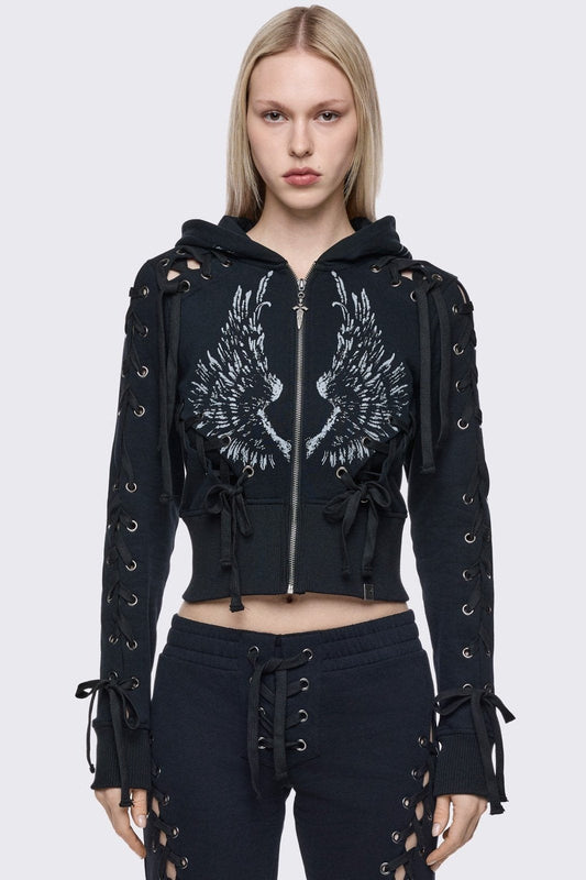 Grave Zip Up Hoodie | Minga London Discount