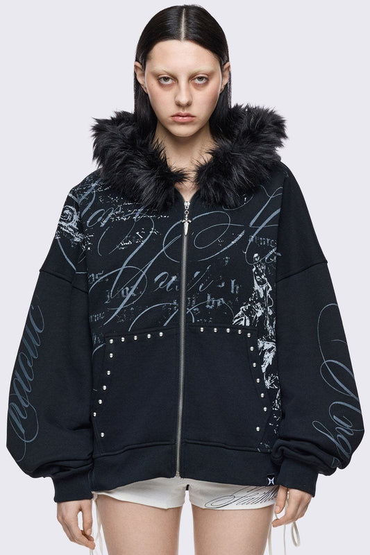 Divine Trouble Zip Up Hoodie | Minga London Essential