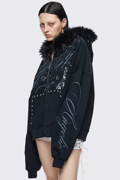 Divine Trouble Zip Up Hoodie | Minga London Essential