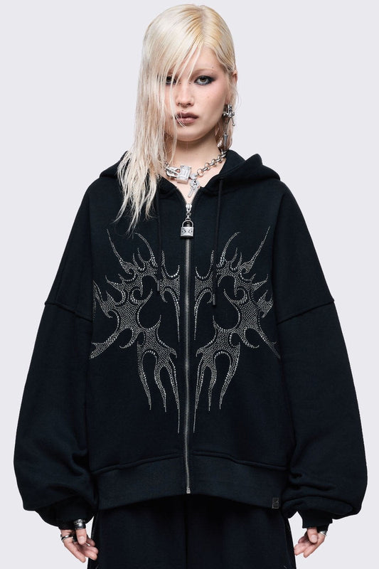Burning Heart Zip Up Hoodie | Minga London Special Offer