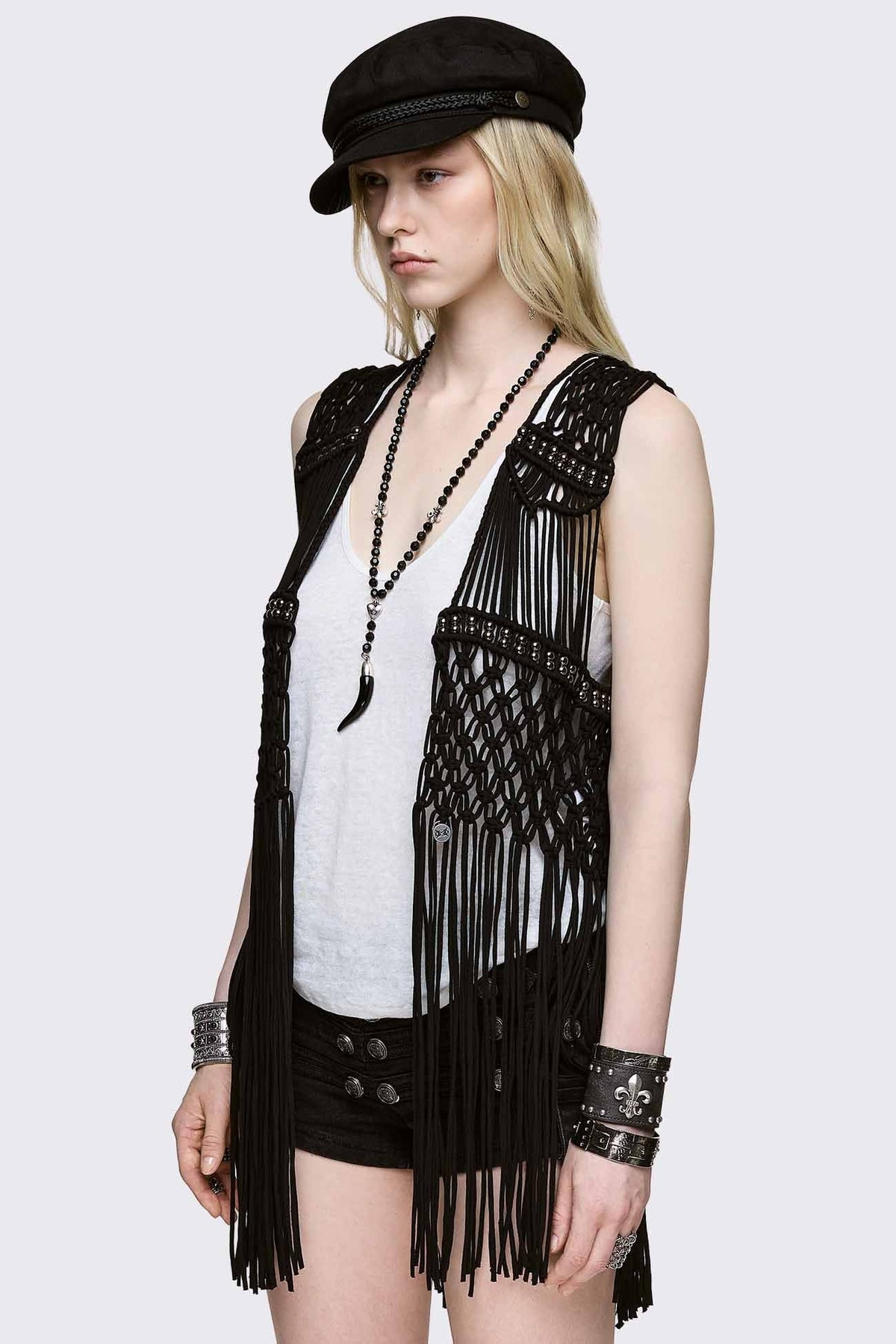 Ingrid Macrame Waistcoat | Minga London Essential