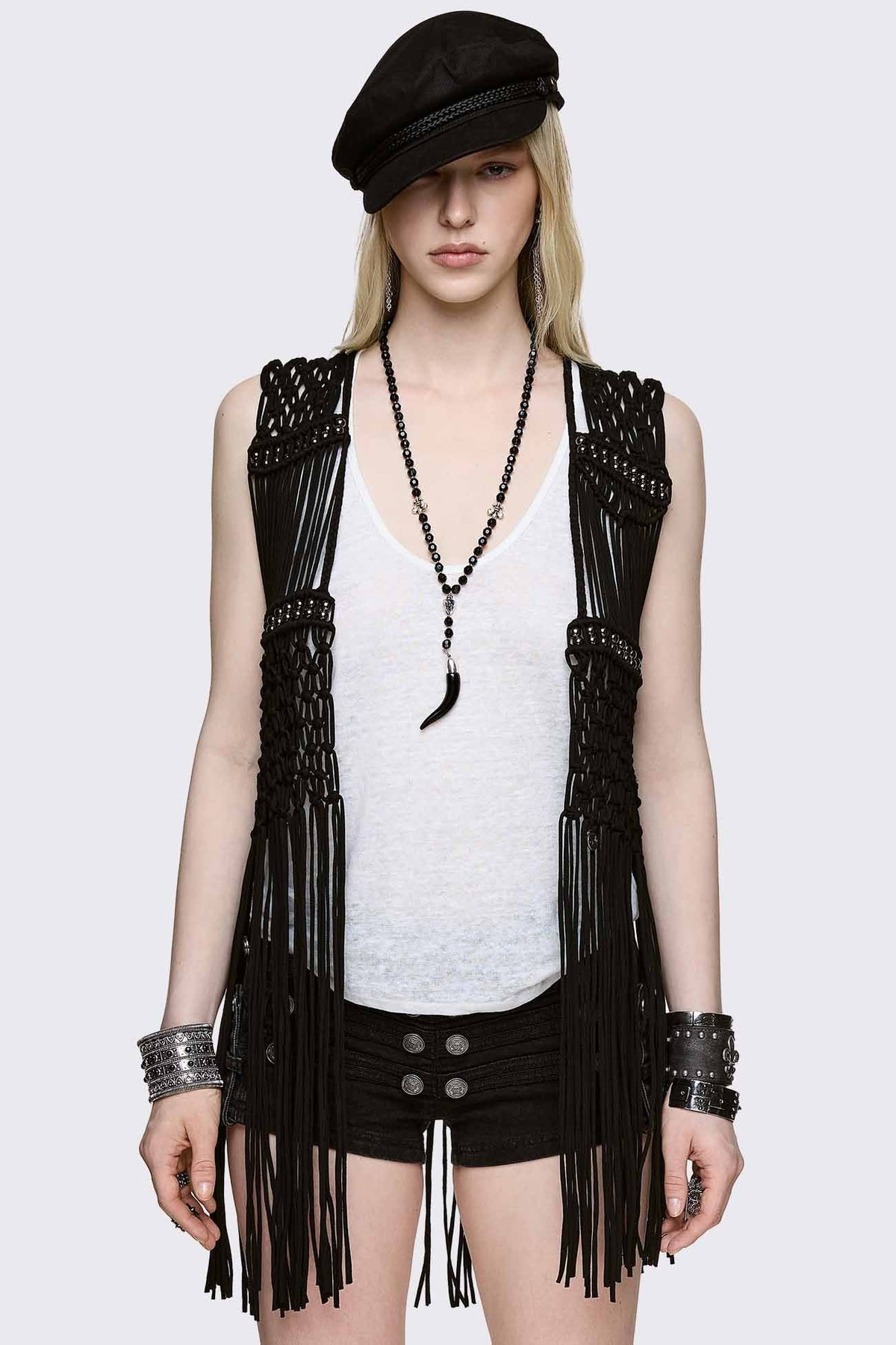 Ingrid Macrame Waistcoat | Minga London Essential